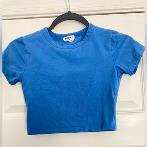 Cotton On-XS Blue Micro Crop Tee